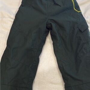 Dark Green Cargo Pants with lime Accent